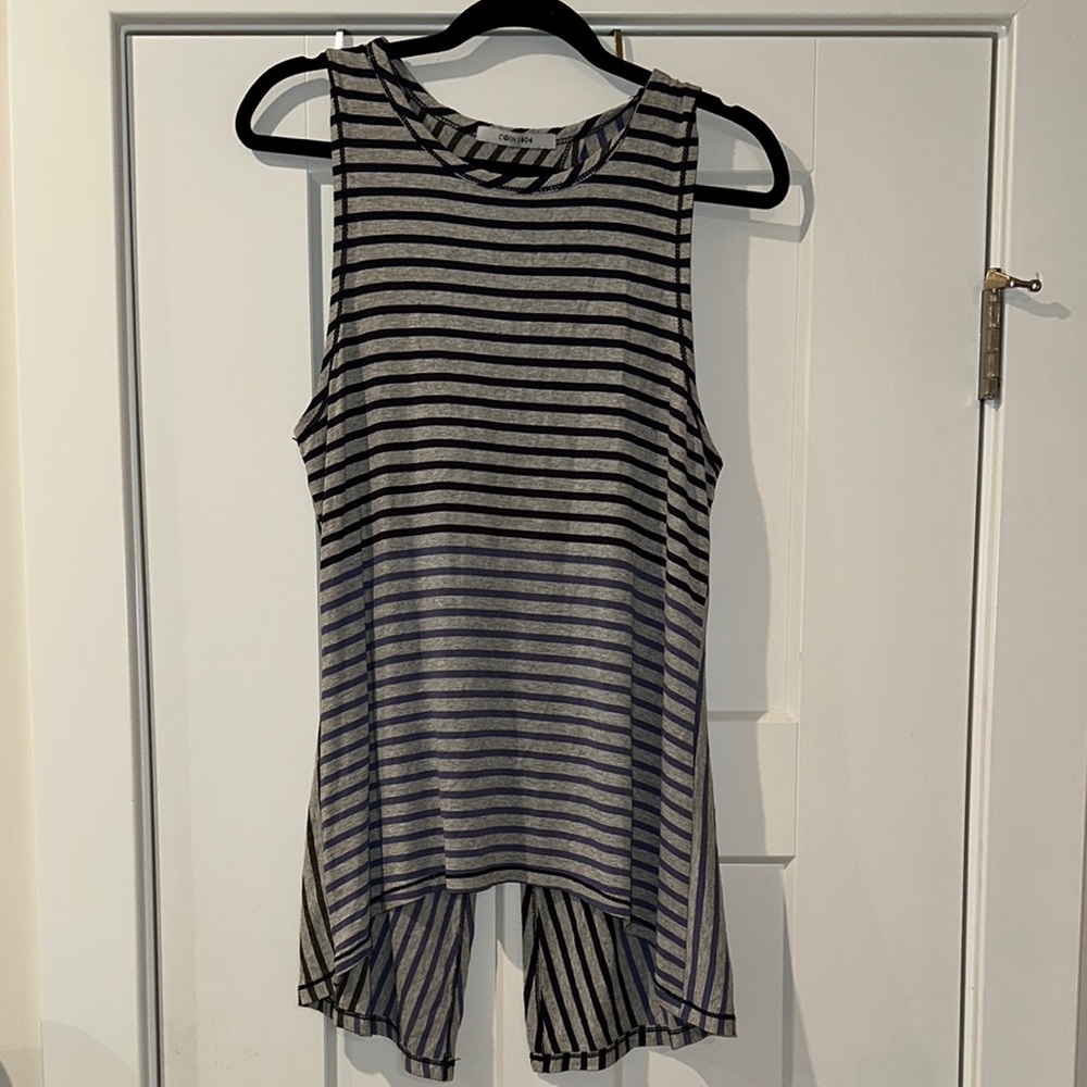 Striped Tank Top - Grey & Blue